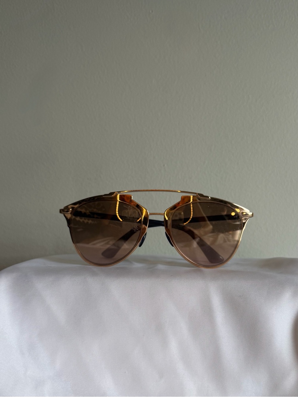 DIOR GOLD AND BLUE AVIATORS